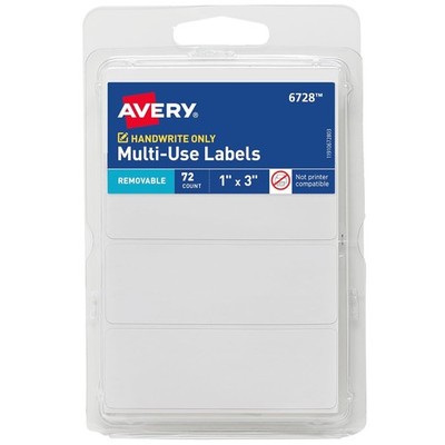 1x3 Inch White Removable Blank Stickers Labels