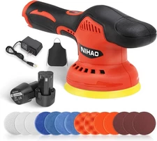 5 Inch Cordless Car Buffer Polisher with 2PCS 12V 2000mAh Rechargeable Battery