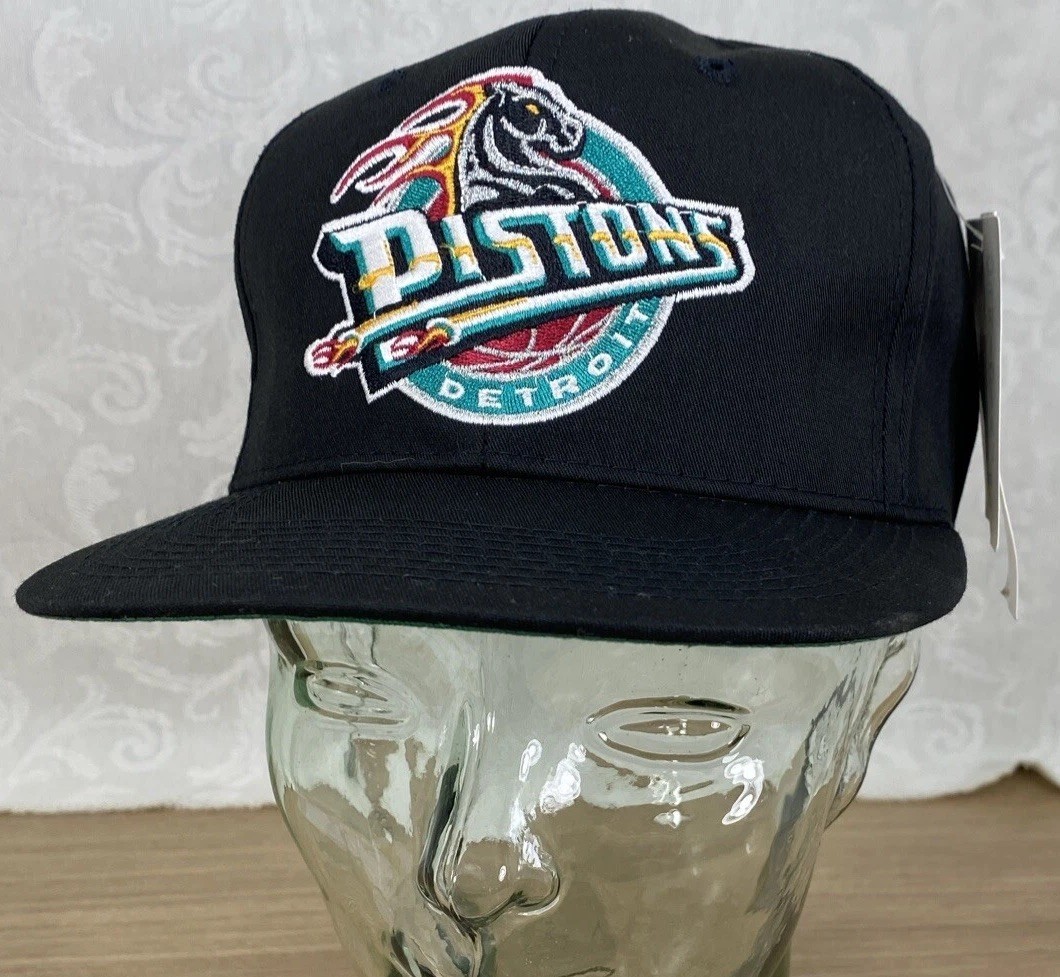 Vintage 1990's Detroit Pistons NBA Horse Logo Hat Snapback Black