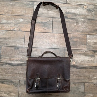 Kattee Brown Men's Leather Laptop Shoulder Messenger Bag
