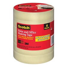 scotch masking tape 6pk, 0.94" x 54.6 yd rolls