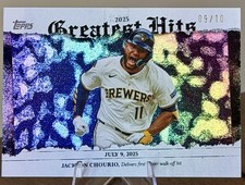 Jackson Chourio Greatest Hit BLACK FOIL 9/10 GH-20 Topps 2026 Series Brewers