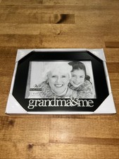 4x6 Grandma  Me Black Expressions Wood Photo Frame with Silver Word Attachment