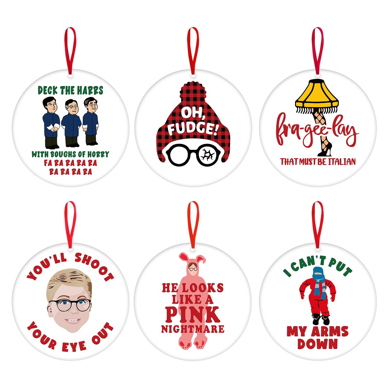 Christmas Story Ornaments, 6 Pcs Holiday Tree Hanging Ornaments, Christmas St...