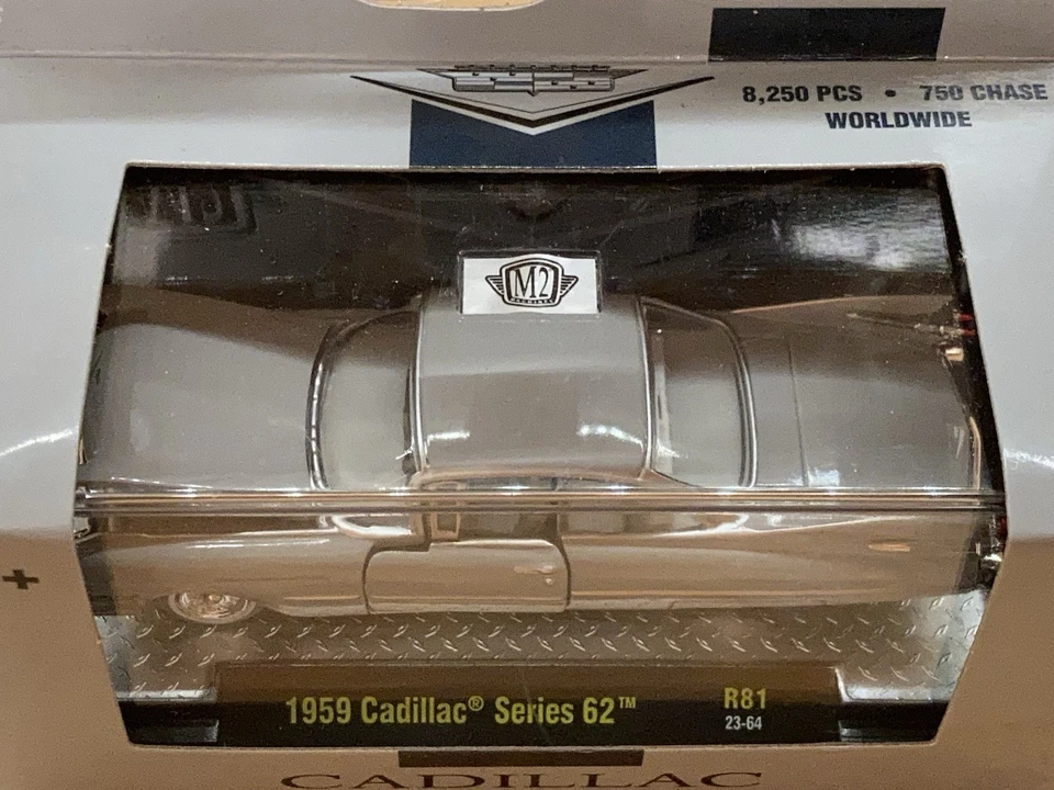 M2 Machines 1:64 1959 Cadillac Series 62 Gray Ltd Ed Opening Doors & Hood NIP - Image 2 of 4