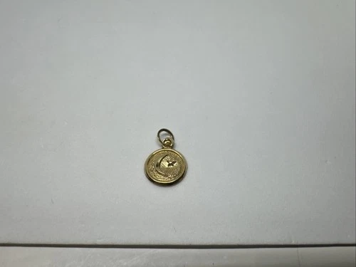 Read!!! 14k Yellow Gold Fine Jewelry Moon Star Design Modern Pendant, Charm