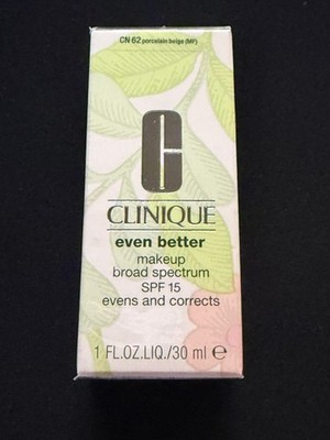 Clinique Even Better Makeup SPF 15 - CN 62 Porcelain Beige - 1 oz / 30 ml - NIB