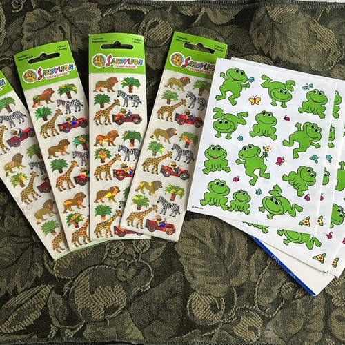 Sandylion Vintage NIP Safari Stickers Prismatic Zebra Lion Jeep Bear Y2K & Frog - Picture 1 of 15