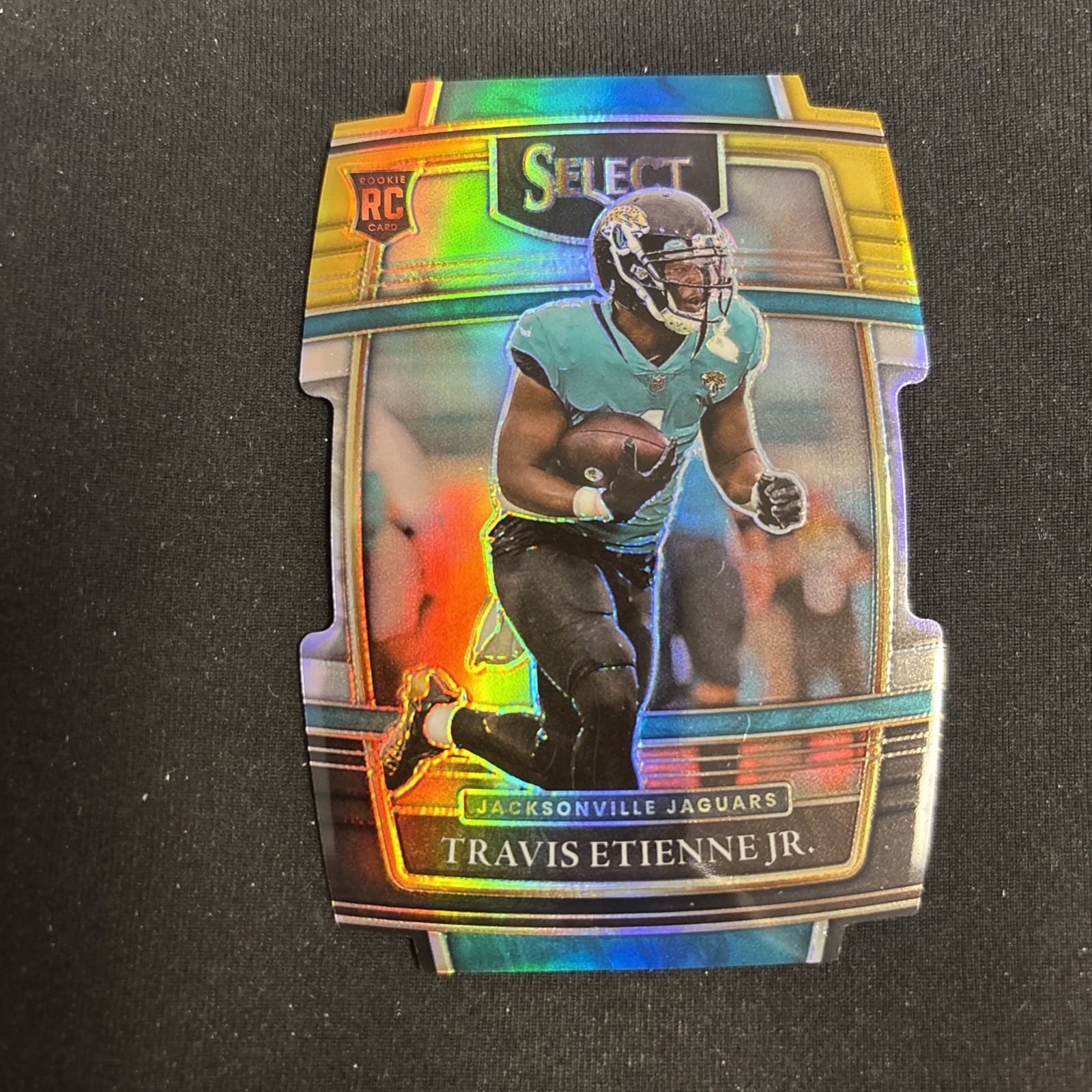 2021 Panini Select - Concourse Travis Etienne #54 Black & Gold Prizm Die-Cut...
