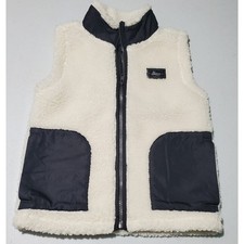 Bass Unisex Kids Sherpa Fleece Vest Black Accents Size 5 Cabincore Kidcore