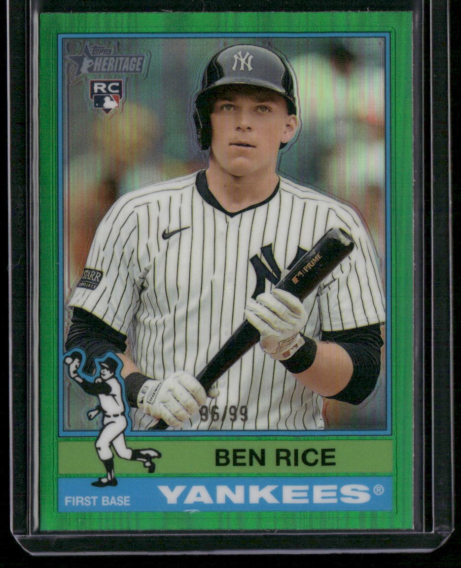 2025 Topps Heritage #406 Ben Rice Chrome Green Refractor #/99