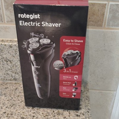 Rategist Electric Shaver 3-n-1 Rechargeable Razor With Nose & Hair Trimmer WD787