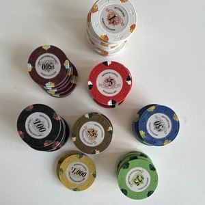 Monaco Casino Collectible 500 Poker Chips- $.25 $1 $5 $25 $50 $100 $500 $1000