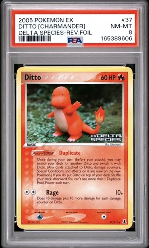 Pokemon Ditto [Charmander] Reverse Holo EX Delta Species 37/113 PSA 8 New Cert