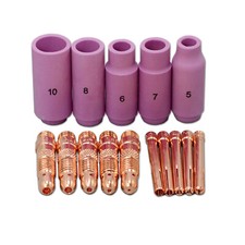 TIG Collet Body Alumina Nozzle Cup 10N series Assorted Kit for WP 17 18 26 15pcs