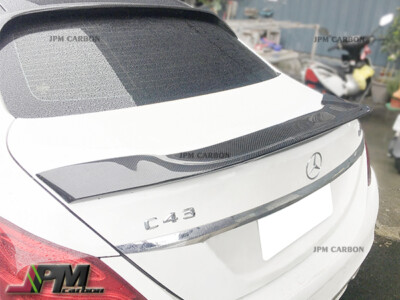 For 2015+ W205 C63 AMG Sedan R Style Carbon Fiber Trunk Spoiler Wing CF
