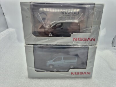 LOT OF 2 NISSAN NV200 VAN DARK GREY AND LAGOON 1/43 ELIGOR TRUCK 101335 101336