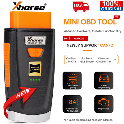 XHORSE MINI OBD TOOL V2 XDMO20 Support CANFD IMMO Progarmming 8A All Key Lost