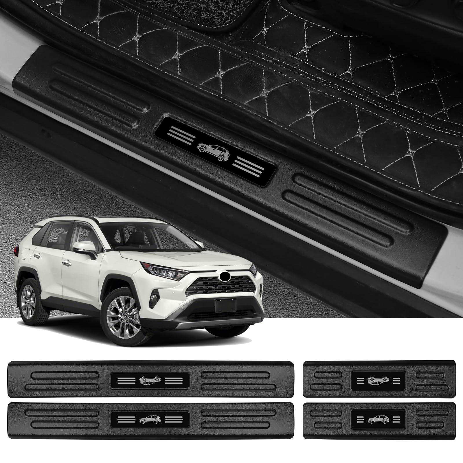 Bercicci 4PCS Door Sill Protector for Toyota RAV4 2021-2025 Models