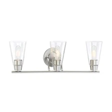 Designers Fountain Echo 3 Light Bath Bar, Satin Platinum - 87803-SP