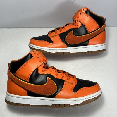Nike Dunk High University Chenille Swoosh Safety Orange 2022 Size DR8805  002