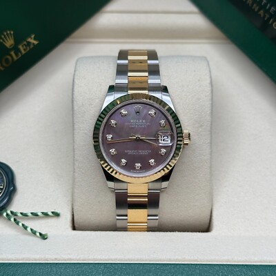 Rolex Datejust 31 NEW 2025 Tahitian Mother of Pearl Diamond Two Tone Yellow Gold
