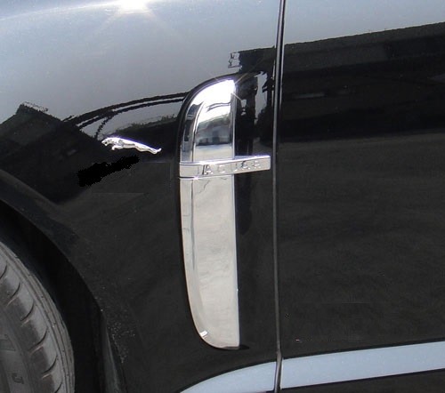 ガルム、アルミバンパー US STOCK 4x CHROME Side Fender Shark Vent Covers for Jaguar XF XFR