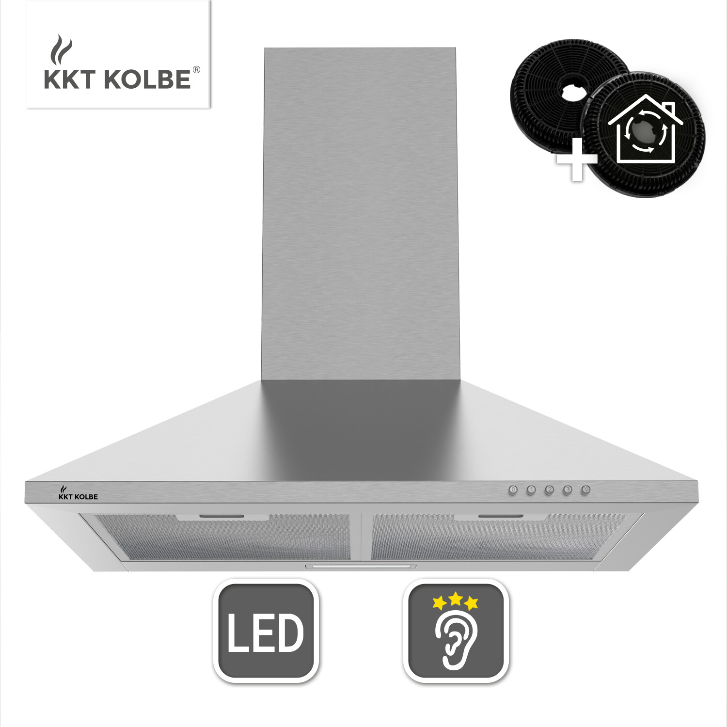 KKT KOLBE Campana Extractora 60cm Campana de Pared acero inoxidable