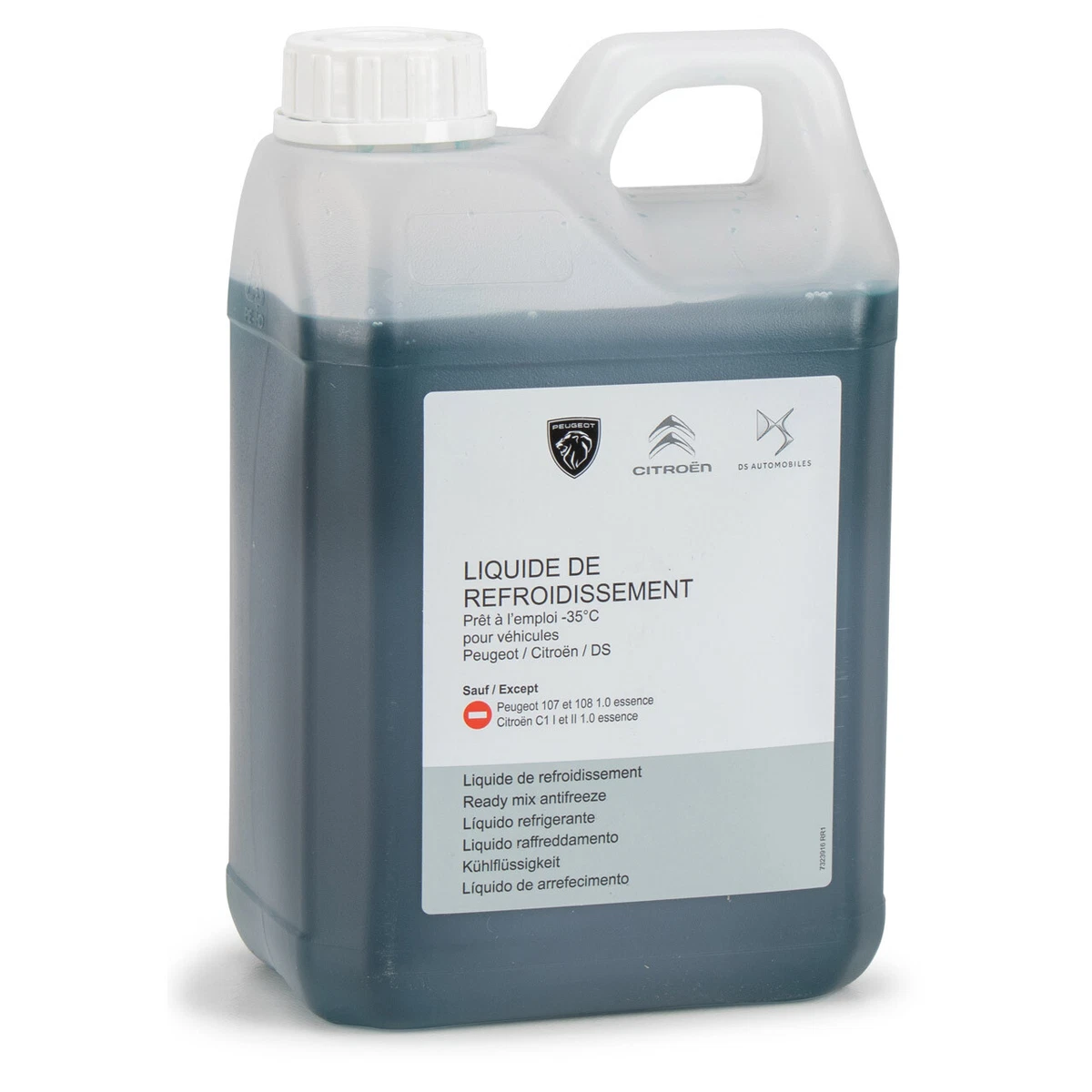 2 Liter ORIGINAL Peugeot Citroen Kühlerfrostschutz BLAU / GRÜN 