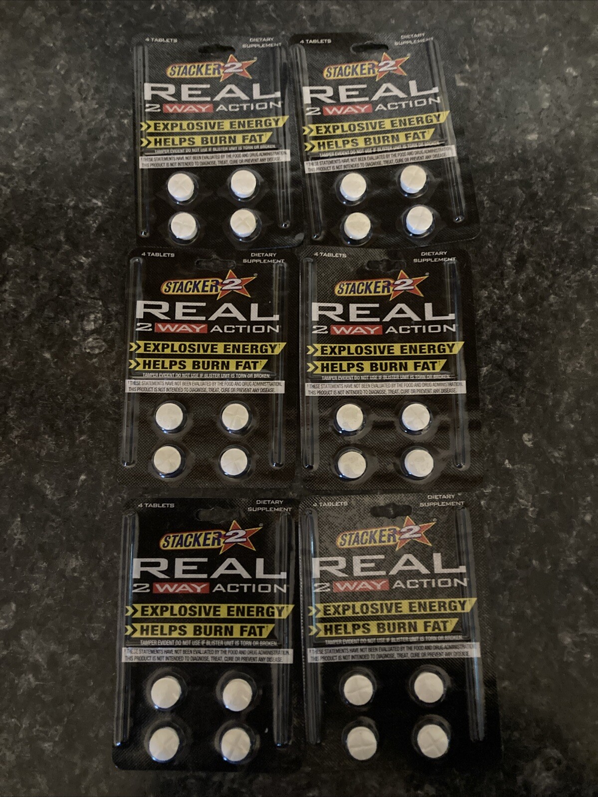 Stacker REAL 2 Way Action - 6 Packs - Fast Energy Diet Burn Fat Weight Loss 2WAY