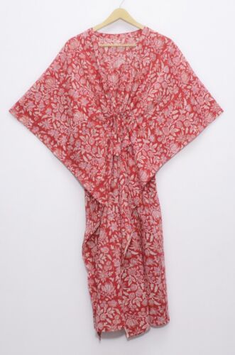Women Sleeveless Casual Cotton Long Kaftan Maxi Dress Summer Beach Wear Caftan - Picture 1 of 4