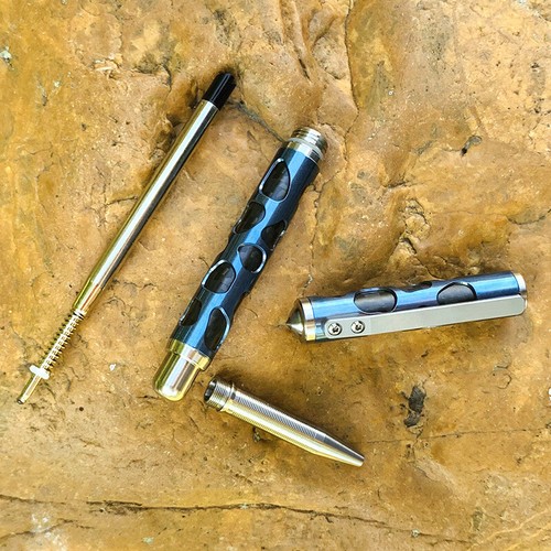 New Titanium Alloy Carbon Fiber Tactical Ballpoint Signature Outdoor Tool Pen - Picture 7 of 13