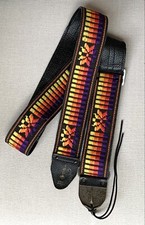 Vtg ACE Original Gold Logo Big Sky Woven Guitar Strap Made in USA