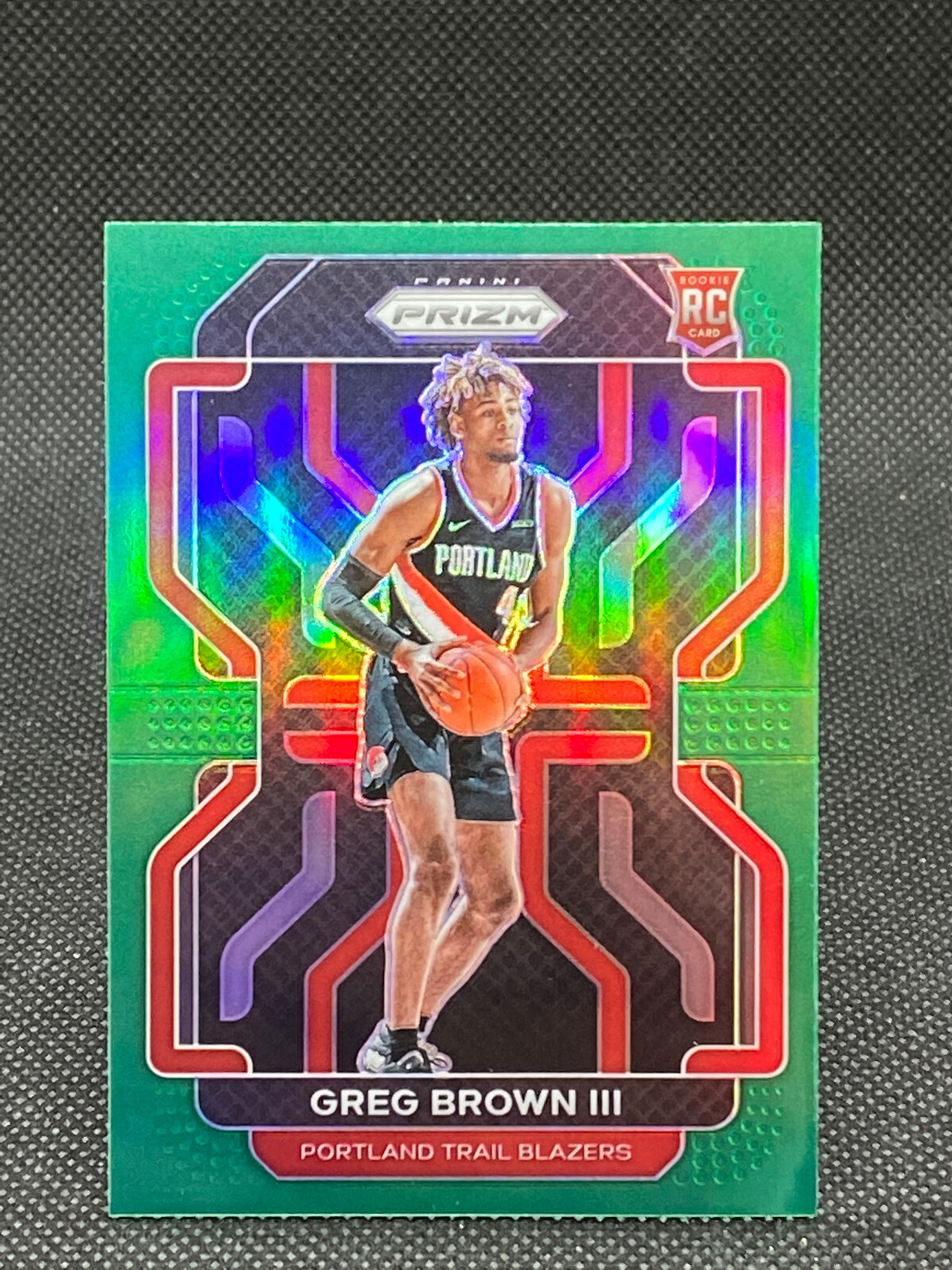 2021 Panini Prizm Green RC Greg Brown III Portland Trailblazers #291