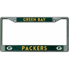 green bay packers nfl football team logo chrome license plate frame made in usa