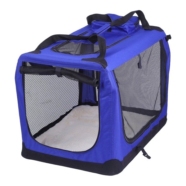Pet Carrier Blue Folding Dog Cat Puppy Transport Bag Extra Large Inc Warranty