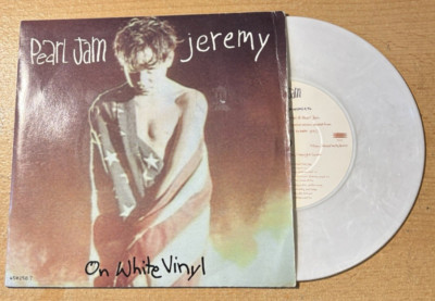 PEARL JAM * JEREMY * 7'' WEISS MARMORIERT FARBIGES VINYL EPIC 658258 7 SPIELT SUPER
