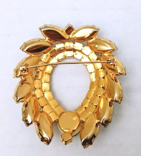 Juliana Demi Brooch Clear Navettes AB Marquis Round Verified 4130 Vintage Wreath - Picture 8 of 10