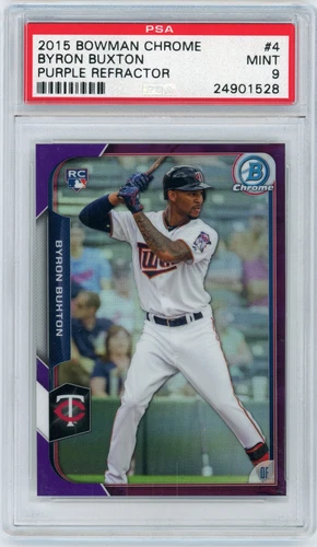 BYRON BUXTON 2015 Bowman Chrome Purple Refractor Rc #13/250 PSA 9 MN Twins