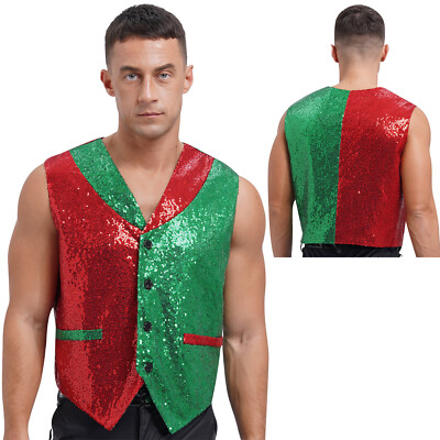 Silk Xmas Waistcoat Luxury Silk Christmas Men Vest Red Snowflake