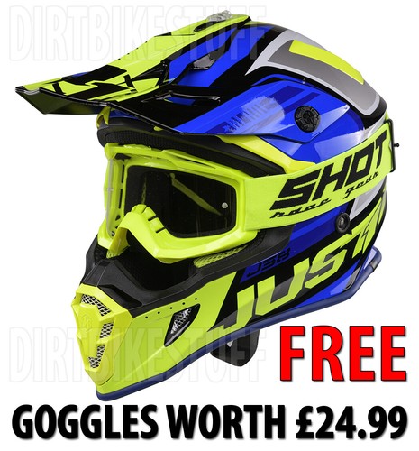 NUOVO A Buon Mercato 2019 solo 1 J38 Lama Casco Motocross Enduro MX Blu  Neon Giallo | eBay