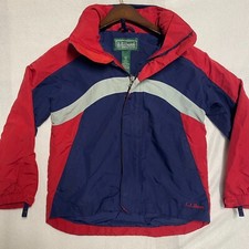 LL Bean Red/ Blue Windbreaker/Water-Resistent Outer Shell Size Youth Small 8