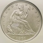 1861-O Seated Liberty Half Dollar CONFEDERATE CSA W-09 SS Republic (B) XF