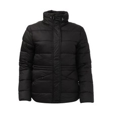 Women's Coat Elle Padded Jacket High Neck Inner Fur Collar In Black