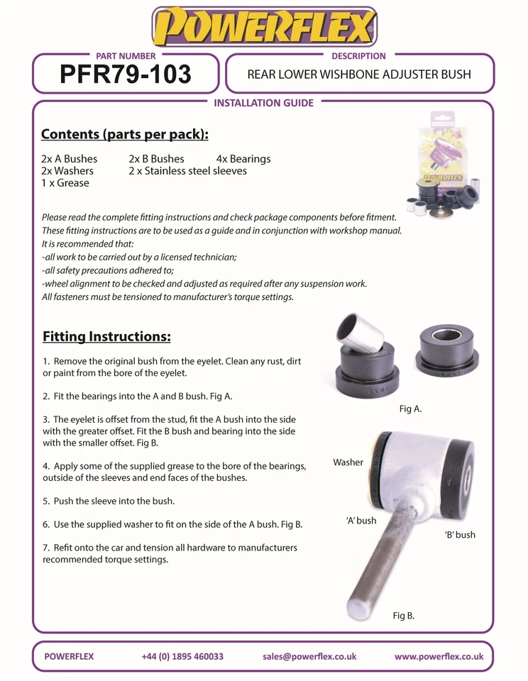 Powerflex Road Serie RR Lowr Forcella Regolatore Spazzole per Tvr Cerbera - Immagine 3 di 4