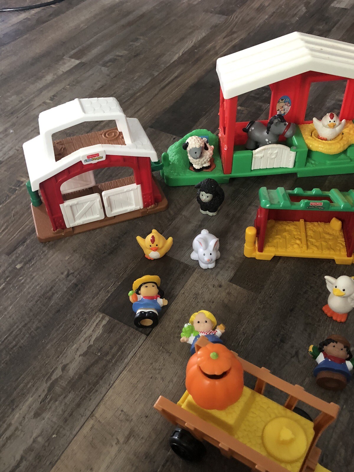 Fisher Price Little People Farm PLUS Harvest Hayride Halloween set