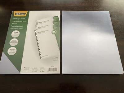 Fellowes Binding Covers Clear Transparent PVC ~Oversize~ Pack of 100 ~ CRC 52309