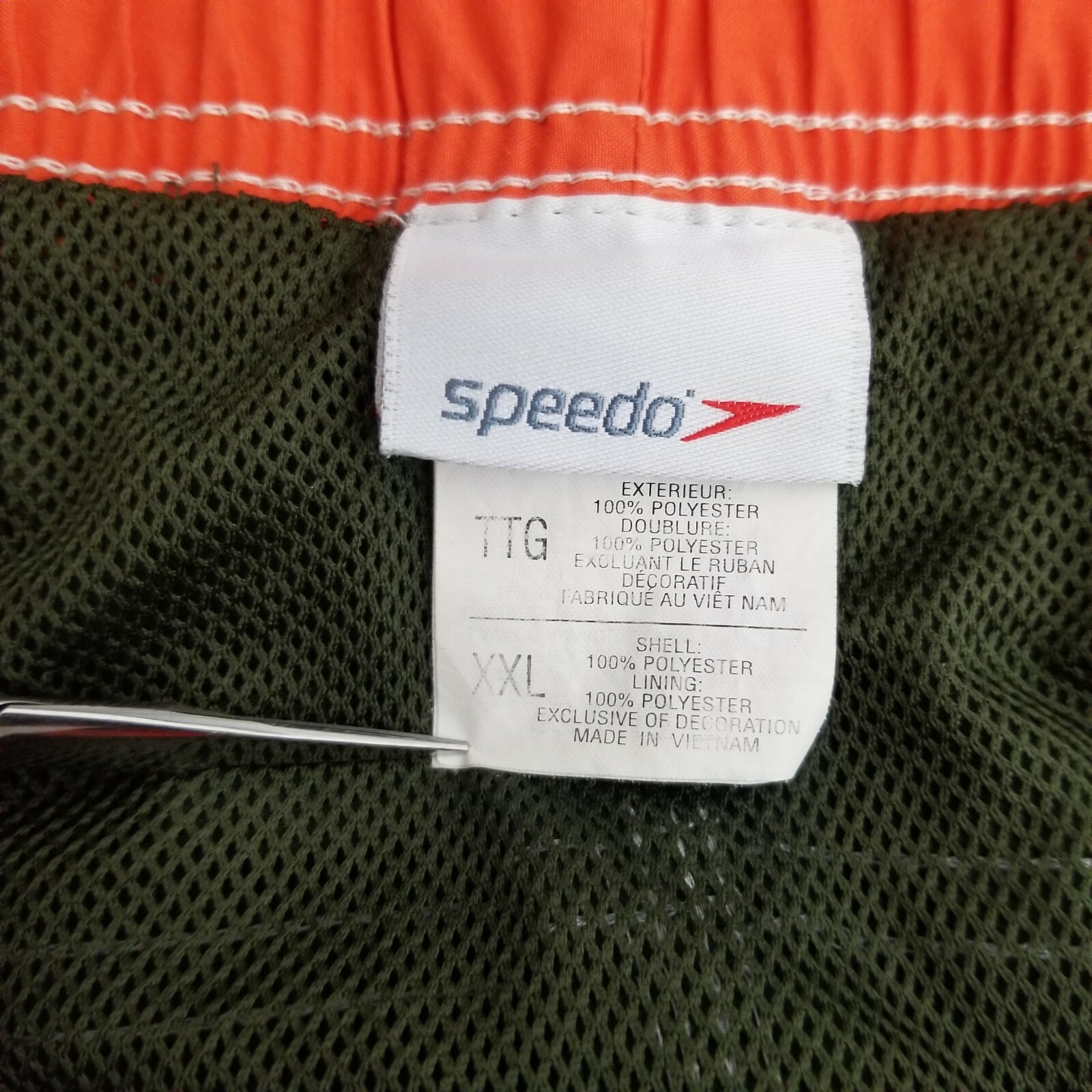Speedo Mens XXL Olive Green Swim Trunks Gem