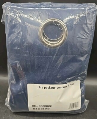Sun Zero Blackout Curtain Panel Grommet Lichtenberg Blue 104 x 63''NEW 