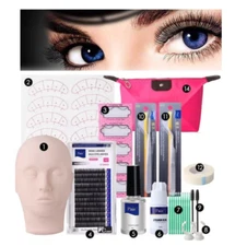 #1 Eyelash Extension Supplies Practice Mannequin Professional Training Lash Kit